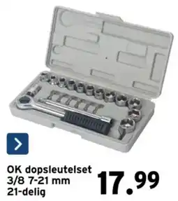 GAMMA OK dopsleutelset 3/8 7-21 mm 21-delig aanbieding