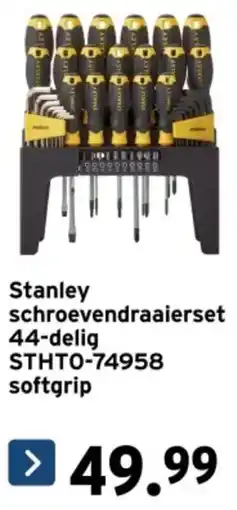 GAMMA Stanley schroevendraaierset STHTO-74958 Softgrip aanbieding