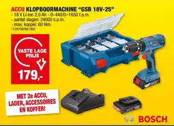 Hubo Bosch Accu Klopboormachine "GSB 18V-25" aanbieding