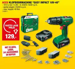 Hubo Bosch Accu Klopboormachine "Easy Impact 18V-40" aanbieding