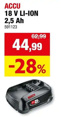 Hubo Bosch Accu 18 V Li-Ion 2,5 Ah aanbieding