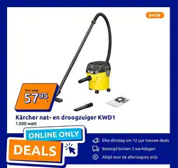 Action Kärcher nat- en droogzuiger KWD1 aanbieding