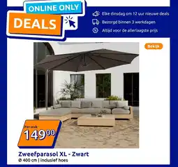 Action Zweefparasol XL - Zwart aanbieding