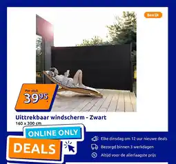 Action Uittrekbaar windscherm - Zwart aanbieding