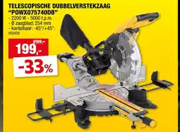 Hubo Telescopische dubbelverstekzaag "powx075740db" aanbieding