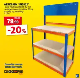 Hubo WERKBANK "DIG832" aanbieding