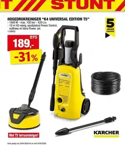 Hubo Hogedrukreiniger "k4 universal edition t5" aanbieding