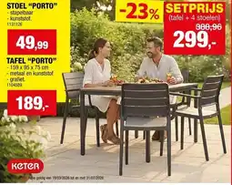 Hubo tafel + 4 stoelen aanbieding