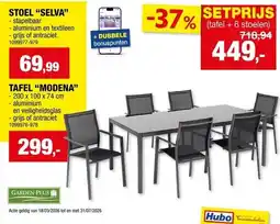 Hubo tafel + 6 stoelen aanbieding