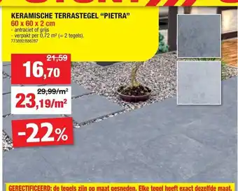 Hubo Keramische terrastegel "pietra" aanbieding