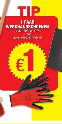 Hubo 1 PAAR WERKHANDSCHOENEN aanbieding