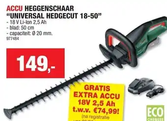 Hubo Accu heggenschaar "universal hedgecut 18-50" aanbieding