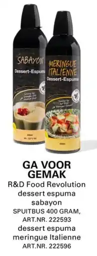 Sligro R&D Food Revolution Dessert Espuma aanbieding