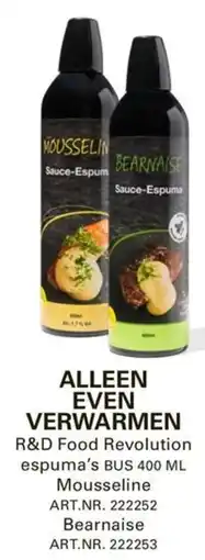 Sligro R&D Food Revolution Sauce Espuma aanbieding