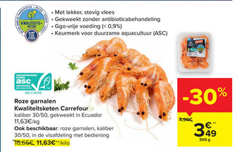Carrefour Market Roze garnalen Kwaliteitsketen aanbieding