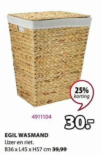 Jysk Egil wasmand aanbieding