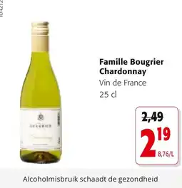 Colruyt Famille Bougrier Chardonnay Vin de France aanbieding