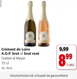 Colruyt Crémant de Loire A.O.P. brut of brut rosé aanbieding