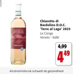 Colruyt Chiaretto di Bardolino D.O.C. 'Terre al Lago' 2025 aanbieding