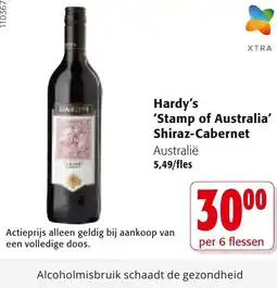 Colruyt Hardy's 'Stamp of Australia' Shiraz-Cabernet aanbieding