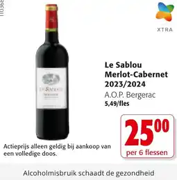 Colruyt Le Sablou Merlot-Cabernet 2023/2024 aanbieding
