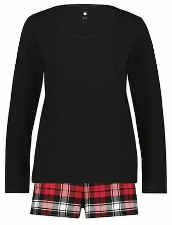 HEMA HEMA Damesshortama Jersey/flanel Ruiten Rood (rood) aanbieding