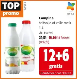 Colruyt Campina halfvolle of volle melk aanbieding