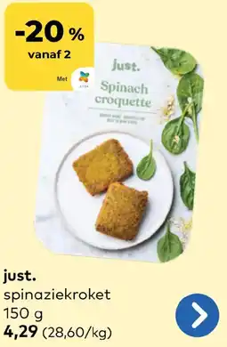 Bio Planet Just. spinaziekroket aanbieding