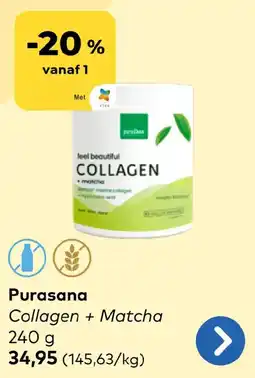 Bio Planet Purasana Collagen + Matcha aanbieding