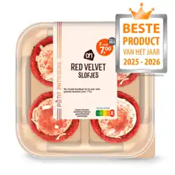 Albert Heijn AH Mini red velvet slofjes aanbieding