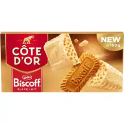 Albert Heijn Côte d'Or Biscoff chocoladereep wit bel aanbieding