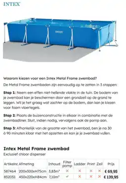 Multi bazar Intex Metal Frame Zwembad aanbieding