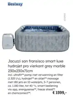Multi bazar Bestway Jacuzzi san fransisco smart luxe hydrojet pro vierkant grey marble aanbieding