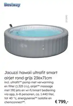 Multi bazar Bestway Jacuzzi hawaii ultrafit smart airjet rond grijs aanbieding