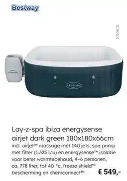 Multi bazar Bestway Lay-z-spa ibiza energysense airjet dark green aanbieding