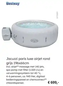 Multi bazar Bestway Jacuzzi Paris Luxe Airjet Rond Grijs aanbieding