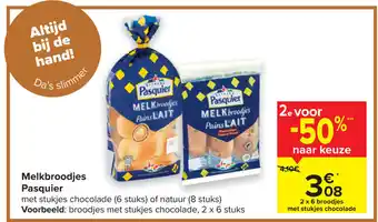 Carrefour Market Melkbroodjes Pasquier aanbieding