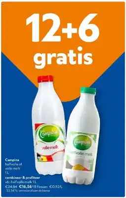 OKay Campina halfvolle of volle melk aanbieding