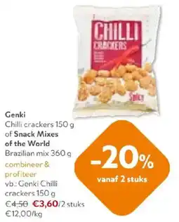 OKay Genki Chilli crackers of Snack Mixes of the World Brazilian mix aanbieding