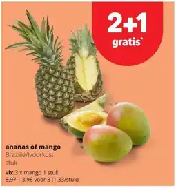 Spar Ananas of mango aanbieding