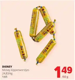 Spar Disney Mickey kippenworstjes aanbieding