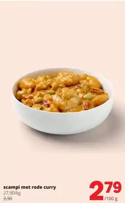 Spar Scampi met rode curry aanbieding