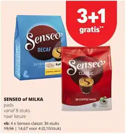 Spar Senseo of milka aanbieding