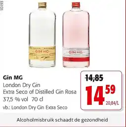 Colruyt Gin MG London Dry Gin Extra Seco aanbieding