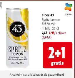 Colruyt Licor 43 Spritz Lemon 5,6 % vol in blik 25 cl aanbieding