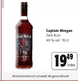 Colruyt Captain Morgan Dark Rum 40 % vol 70 cl aanbieding