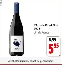 Colruyt L’Artiste Pinot Noir 2025 aanbieding