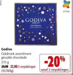 Colruyt Godiva Goldmark assortiment gevulde chocolade 215 g aanbieding