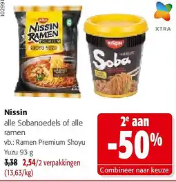 Colruyt Nissin Ramen Premium Shoyu Yuzu 93 g aanbieding