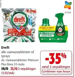 Colruyt Dreft Vaatwastabletten Platinum Plus Bries 25 stuks aanbieding